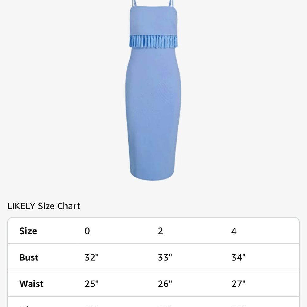 NEW Likely Blue Spaghetti Strap Sheath Midi Dress - Picture 2 of 3